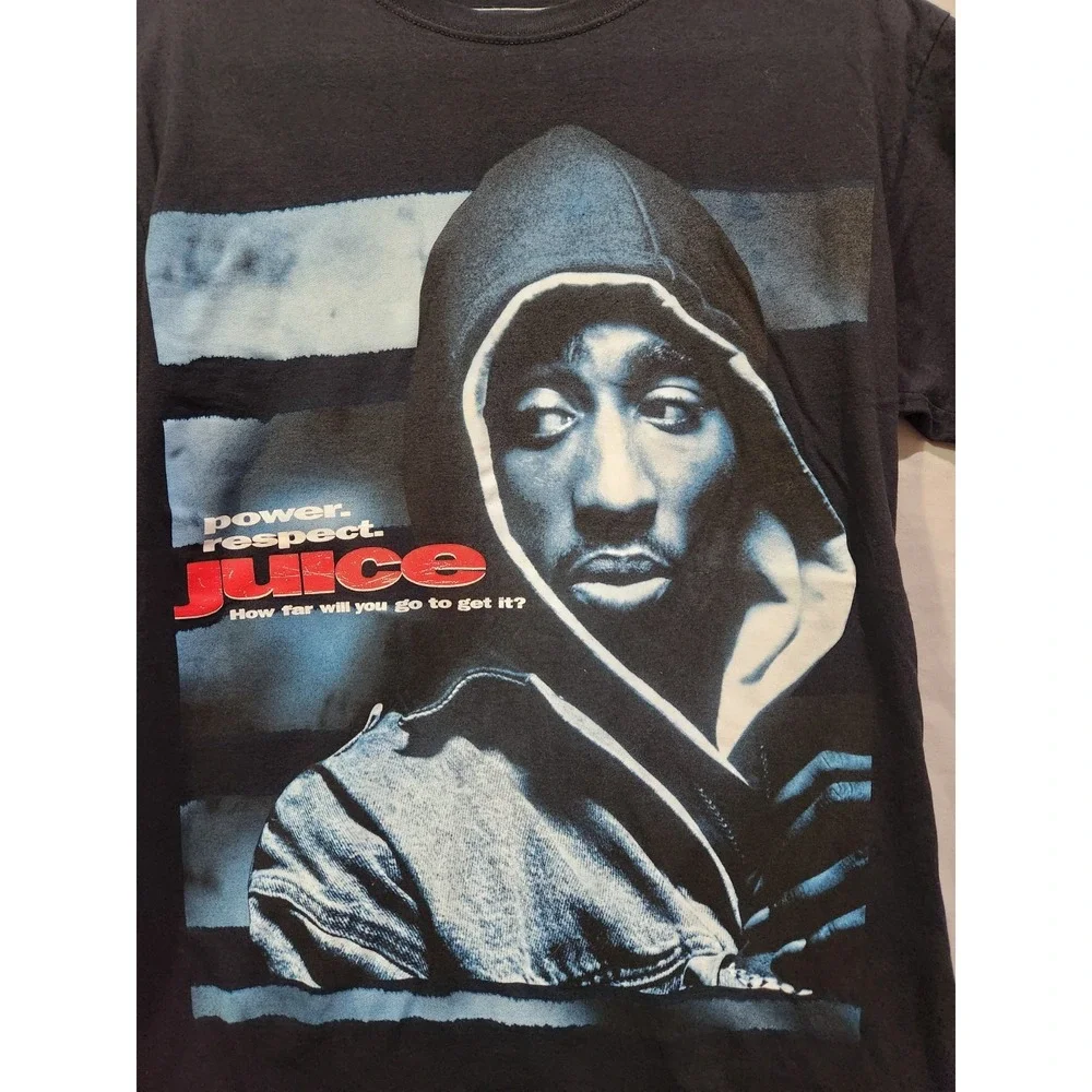 2Pac Tupac JUICE Movie Shirt Power Respect Hip Hop Tee Black Unisex Sizes Medium